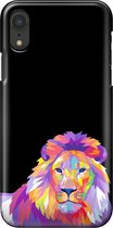 Apple iPhone XR Telefoonhoesje - Premium Hardcase Hoesje - Dun en stevig plastic - Met Dierenprint - Leeuw - Roze