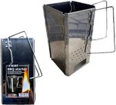 S'MART Briquettes Starter RVS - démarreur de cheminée pliable pour environ 2-3kg de briquettes - démarreur rapide pour charbon de bois et briquettes - taille 16x16x29cm