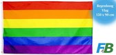F4B Regenboog Vlag | 150x90 cm | Pride Vlag | LHBTIQ+ | Gay Pride | Rainbow Flag | 100% Polyester | Messing Ogen | Weerbestendig
