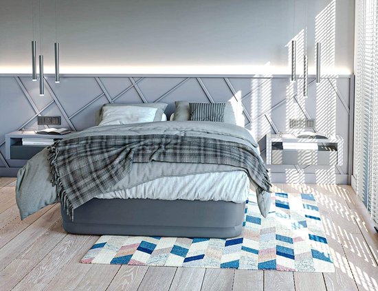 ZOVAIO luchtmatras- 24042 -  Beige & Zwart- tweepersoons luchtbed  - Opblaasbare luchtbedden-203cmx157cmx47cm-met ingebouwde elektrische pomp — afbeelding 5