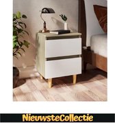 luxe Scandinavische houten nachtkastjes set van 2 eiken + wit - nachtkastje - 2 stuks - slaapkamer - industrieel - modern - meubels - Nieuwste Collectie