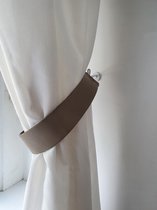 Leren Gordijn embrasse TAUPE 50 x 4 cm