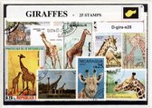 Giraffen – Luxe postzegel pakket (A6 formaat) - collectie van 25 verschillende postzegels van giraffen – kan als ansichtkaart in een A6 envelop. Authentiek cadeau - kado - kaart -
