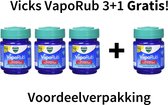 VICKS VapoRub Zalf - Relieves 6 Cold Symptoms - Verlichting van Verkoudheid en/of Griep - Inhalatie & Inwrijfmiddel - 4 x 50 ml