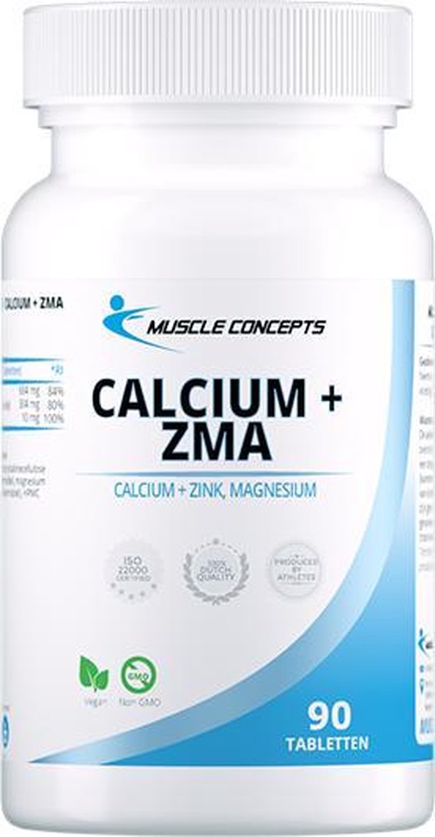 Goedkoopste Calcium ZMA tabletten - Mineralen Supplement - Magnesium - Zink - 90 tabletten | Muscle Concepts