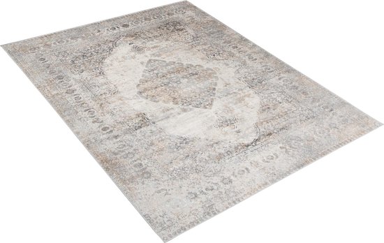 Tapiso Valley Rug Salon Chambre Grijs Cadre Design Vintage Fleurs Durable Home Decor Haute Qualité Tapis Taille - 80x150