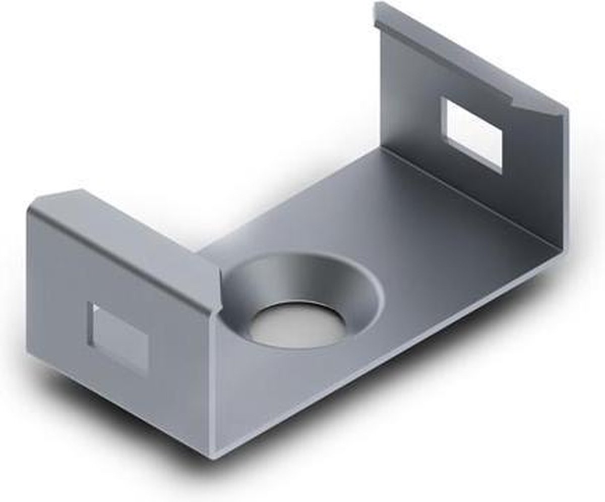 MONTAGEBEUGEL VOOR ALUMINIUMPROFIEL VOOR LEDSTRIP SLIMLINE BREEDTE 8 mm - VERENSTAAL - ZILVER