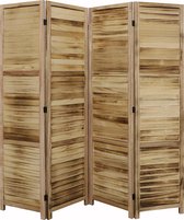 LW Collection Kamerscherm hout - kamerschermen hout 4 panelen - scheidingswand bruin 172x160cm - paravent