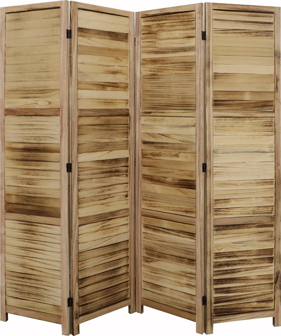 Willen informeel Kracht LW Collection Kamerscherm hout - kamerschermen hout 4 panelen -  scheidingswand bruin... | bol.com