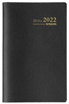 Brepols Agenda 2022 - Delta - Genova PVC cover - spiraal - uitneembaar ABC - 8,1 x 12 cm - Zwart