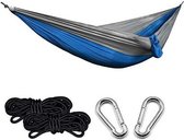| Hangmat l Blauw/Grijs | Lichtgewicht | Incl. karabijnhaken | Reishangmat | Ultra licht |
