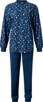 Lunatex tricot dames pyjama 4157 - Donkerblauw  - 3XL