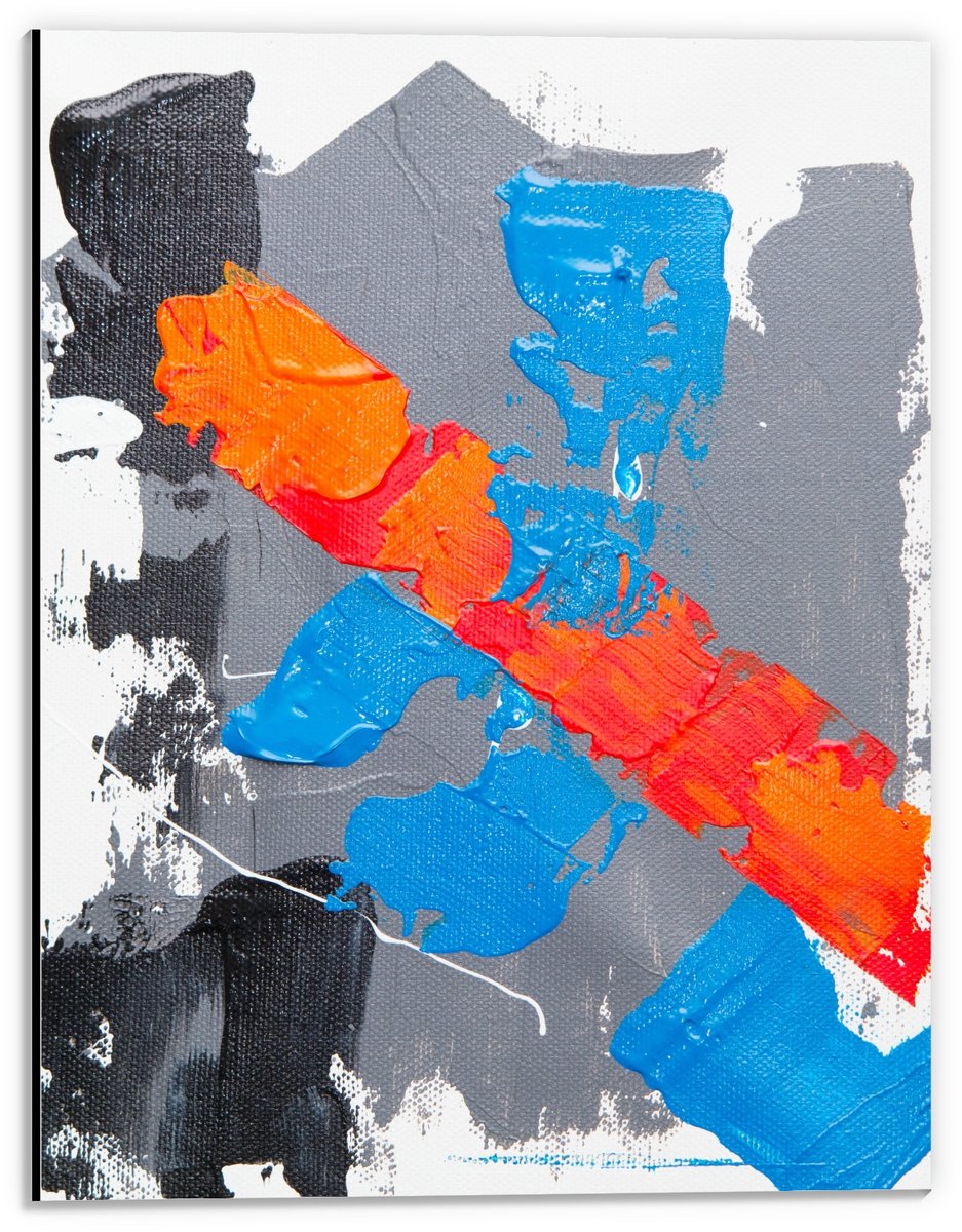 KuijsFotoprint Dibond - Abstracte Kunst - 30x40cm Foto op Aluminium (Wanddecoratie van metaal) Blauw
