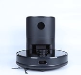 Whooby LiDAR robot stofzuiger zwart met oplaadstation en automatische vuilafvoer
