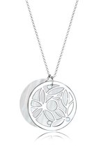 Elli Halsketting Ornament Perlmuttscheibe Topas 925 Sterling Silber