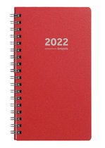 Brepols Agenda 2022 - Notavision - Polyprop Wire O - 9 x 16 cm - Rood