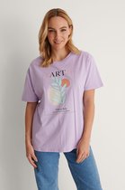 NA-KD Earth Printed Dames T-shirt - Maat XXL