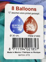 Ballonnen geslaagd - 8 stuks in zakje - bonte kleuren - biologisch afbreekbaar