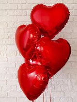 hartvormige ballonnen, folieballonnen, hartvorm, heliumballonnen, hartvormige ballonnen, voor verjaardag, Valentijnsdag, bruiloft, verloving (rood hart)