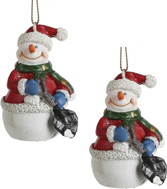 2x Pendentifs de Suspensions de Noël figurines bonhomme de neige avec gants  bleus 8 cm... | bol.com