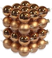 72x Koperen glazen kerstballen 6 cm - mat/glans - Kerstboomversiering koper