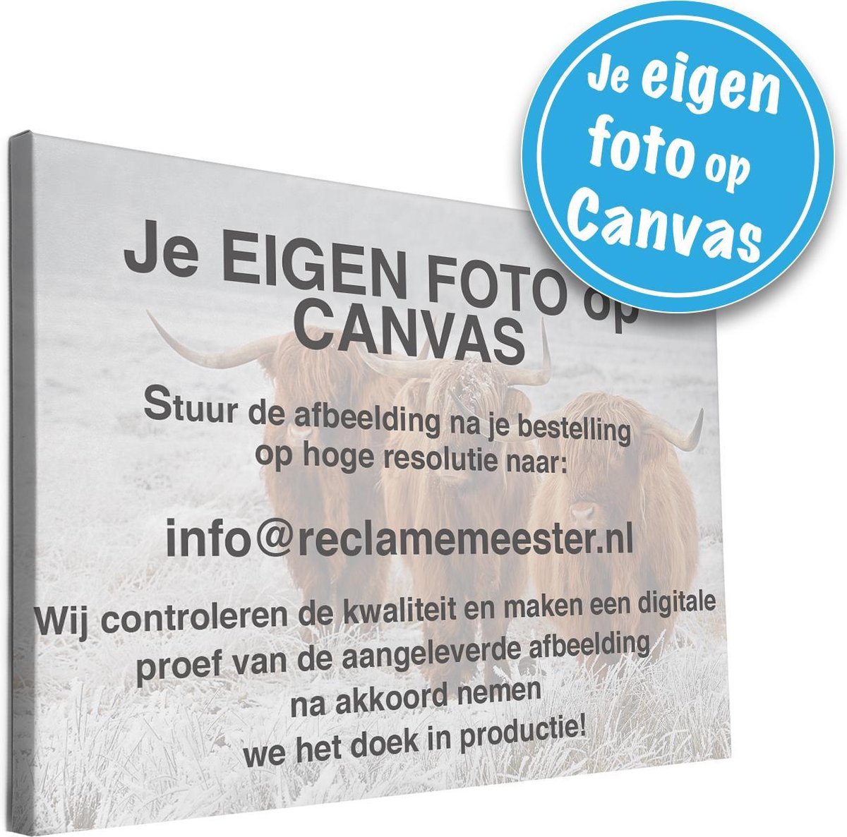 Reclamemeester - Schilderij - Eigen |canvas Maat Dikte - Multicolor - 100 X 150 Cm