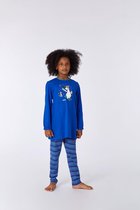 Woody pyjama meisjes - blauw - ijsbeer - 212-1-BLB-S/852 - maat 152