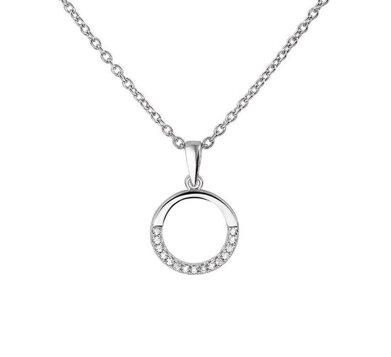 YO&NO - Collier - Argent - Anker - Zircone - 1,5mm - 41 + 4cm - Bijoux femme - Plaqué rhodium - Argent 925