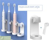 kwalitatieve Elektrische tandenborstelhouders WIT 1 stuk + 1 opzet beschermkapje- zonder boren - geschikt voor Oral B Toothbrush - Zelfklevend hangende houder voor elektrische tand