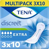 TENA Discreet Extra verbanden - 3 x 10 stuks - voor urineverlies (incontinentie)