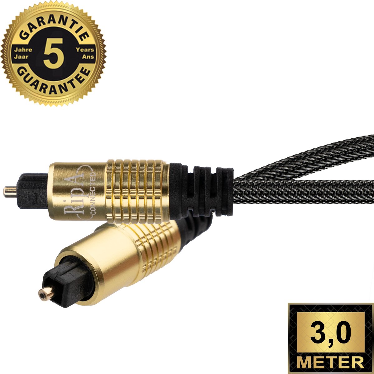 Ripa Connected Optische Kabel - 3M - Toslink Audio Kabel - Toslink naar Toslink - Reciever