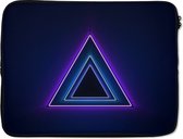 Laptophoes 17 inch 41x32 cm - Neon Natuur - Macbook & Laptop sleeve Digitale neon driehoeken - Laptop hoes met foto