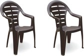 Tuinstoelen - 2 Stuks - Balkonstoelen - Terrasstoelen - Kunststof - Sterk - Stapelbaar - Antraciet