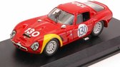 The 1:43 Diecast Modelcar of the Alfa Romeo TZ2 #130 of the Targa Florio of 1966. The drivers were Bianchi and Bussinello. The manufacturer of the scalemodel is Best Model. This model is only available online