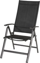 Outdoor Living® "Prego" Tuinstoel Zwart - Inklapbaar en met verstelbare rugleuning
