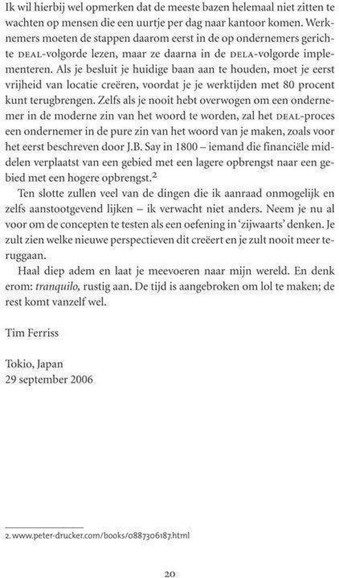 Tekst over de '4-urige werkweek' en het belang van het creëren van een effectieve werkomgeving.