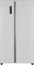 Exquisit SBS145-040FSLM - Amerikaanse koelkast - Met Display - No Frost - Super Cool functie - 442 Liter - 40db - Zilver
