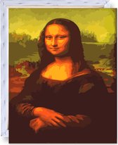 Schilderen op Nummers 40 x 50 op frame - Painting by Numbers voor volwassenen en kinderen - Met luxe kwasten en voorbedrukt linnen - Mona Lisa, Leonardo da Vinci