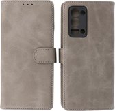 Oppo Reno 6 Pro Plus 5G Hoesje - Book Case Telefoonhoesje - Kaarthouder Portemonnee Hoesje - Wallet Case - Grijs