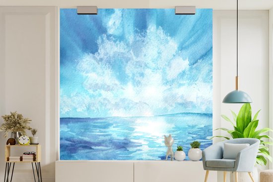 Papier Peint - Papier peint photo Mer - Ciel - Soleil - Largeur 300 cm x Hauteur 300 cm