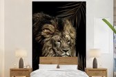 Papier peint - Papier peint photo Lion - Plantes - Couleurs - Largeur 155 cm x hauteur 240 cm