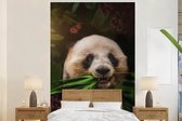 Behang - Fotobehang Panda - Vlinder - Jungle - Breedte 180 cm x hoogte 280 cm