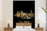 Behang - Fotobehang New York - Skyline - Zwart - Breedte 225 cm x hoogte 350 cm