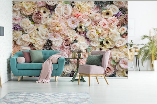 Papier peint - Papiers Papier peint photo Roses - Fleurs - Pastel - Largeur 600 cm x Hauteur 400 cm