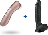 Satisfyer Pro 2 - Clitorisstimulator + Stevige Realistische Dildo met Balzak en Zuignap - 22.5cm