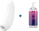 Satisfyer Curvy 1+ - Wit - Luchtdruk Vibrator + EasyGlide Siliconen Glijmiddel - 1000ml