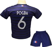 Paul Pogba - Frankrijk Thuis Tenue - voetbaltenue - Voetbalshirt + Broek Set - Blauw - Maat: L