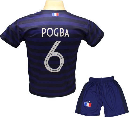 Paul Pogba - Frankrijk Thuis Tenue - voetbaltenue - Voetbalshirt + Broek Set - Blauw - Maat: