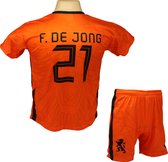 Frenkie de Jong Nederlands Elftal Voetbaltenue - Voetbal T-Shirt + Broek Set - Oranje - Maat: 152