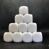 Blanco dobbelstenen, beschrijfbaar XL (2 cm), 20 stuks